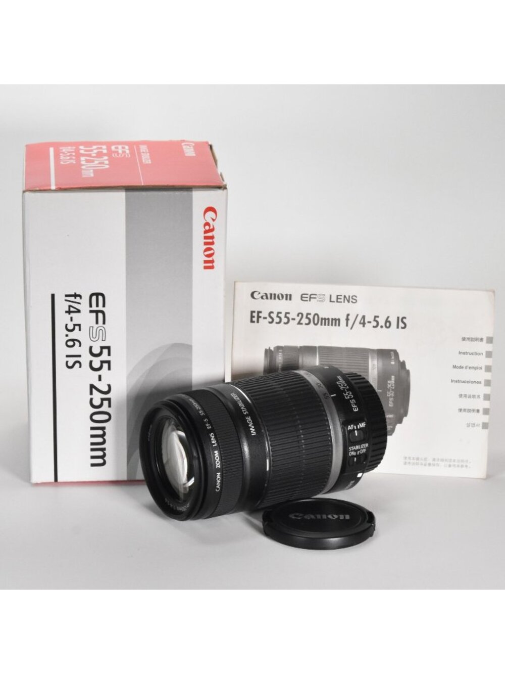 Canon EF-S 55-250mm f/4-5.6 IS Zoom Lens with User Manual & Box MINT